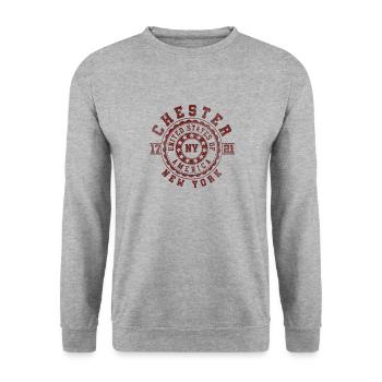 Chester, État de New York | Voyage à New York et cadeau souvenir - Sweat-shirt Unisexe - gris chiné - Devant - Alina (178cm) & Michal (187cm)