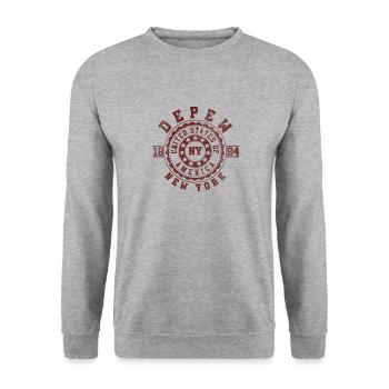 Depew NY | New York Travel & Souvenir Gift - Unisex Sweatshirt - salt & pepper - Front - Alina (178cm) & Michal (187cm)