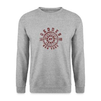 Geddes NY | New York Travel & Souvenir Gift - Unisex Sweatshirt - salt & pepper - Front - Alina (178cm) & Michal (187cm)