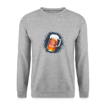 Economisez l'eau ! buvez de la bière ! - Sweat-shirt Unisexe - gris chiné - Devant - Alina (178cm) & Michal (187cm)