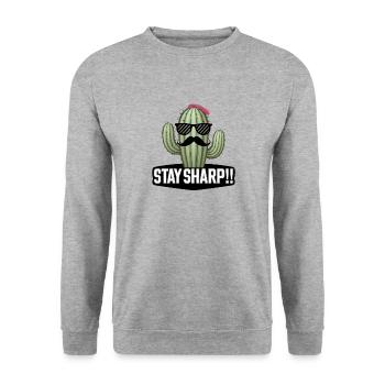 Lunettes de soleil élégantes à moustache Cactus Stay Sharp Art - Sweat-shirt Unisexe - gris chiné - Devant - Alina (178cm) & Michal (187cm)