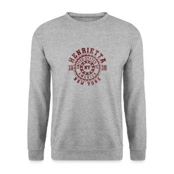 Henrietta NY | New York Travel & Souvenir Gift - Unisex Sweatshirt - salt & pepper - Front - Alina (178cm) & Michal (187cm)