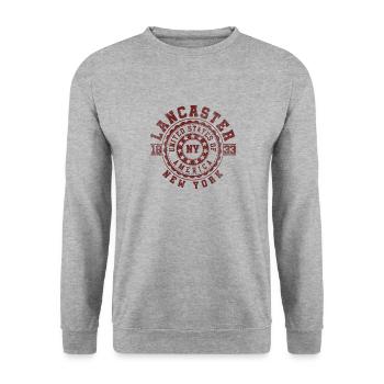Lancaster NY | New York Travel & Souvinier Gift - Unisex Sweatshirt - salt & pepper - Front - Alina (178cm) & Michal (187cm)