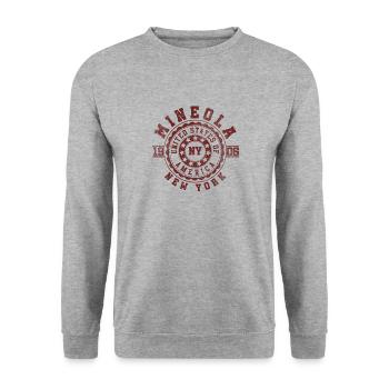 Mineola NY | New York Travel & Souvenir Gift - Unisex Sweatshirt - salt & pepper - Front - Alina (178cm) & Michal (187cm)