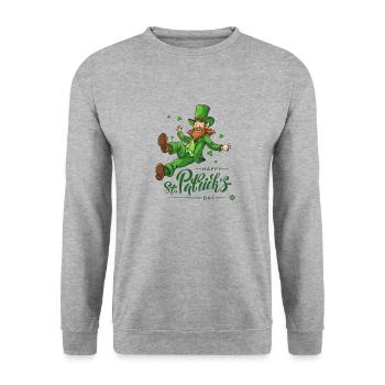 Lucky Charm Leprechaun - Unisex Sweatshirt - salt & pepper - Front - Alina (178cm) & Michal (187cm)