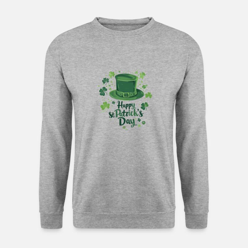 Smaragdgrüner Zylinder - Unisex Pullover - Weißgrau meliert