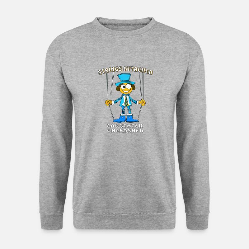 PUPPET STRINGS ATTACHED LAUGHTER - Unisex Sweatshirt - salt & pepper