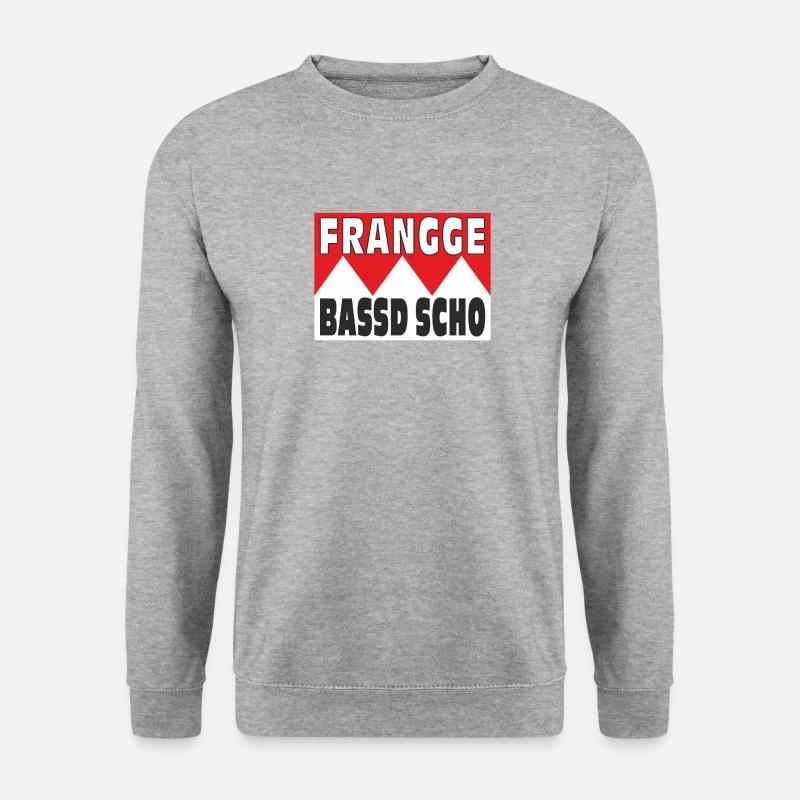 FRANGGE BASSD SCHO - Unisex Pullover - Weißgrau meliert