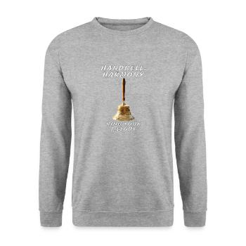 HANDBELL HARMONY - Unisex Pullover - Weißgrau meliert - Vorne - Alina (178cm) & Michal (187cm)