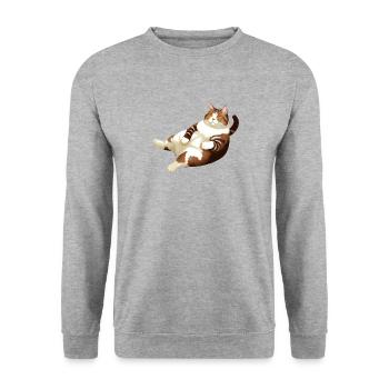 CAT FAT LYING - Unisex Sweatshirt - salt & pepper - Front - Alina (178cm) & Michal (187cm)