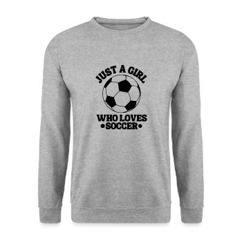 Soccer Team Soccer Design Soccer Player - Unisex Sweatshirt - salt & pepper - Front - Alina (178cm) & Michal (187cm)