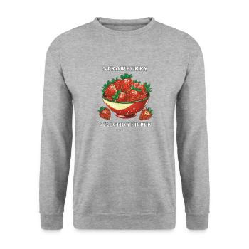 STRAWBERRY SELECTION PICKER - Unisex Sweatshirt - salt & pepper - Front - Alina (178cm) & Michal (187cm)