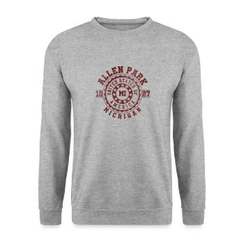 Allen Park MI | Michigan Travel Souvenir Gift - Unisex Sweatshirt - salt & pepper - Front - Alina (178cm) & Michal (187cm)