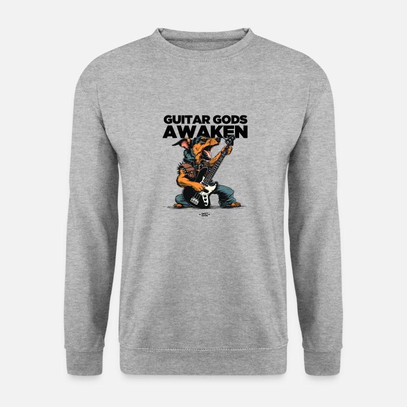 Gitarre Götter erwachen - Unisex Pullover - Weißgrau meliert