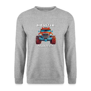 CAR MONSTER TRUCK FEVER - Unisex Sweatshirt - salt & pepper - Front - Alina (178cm) & Michal (187cm)