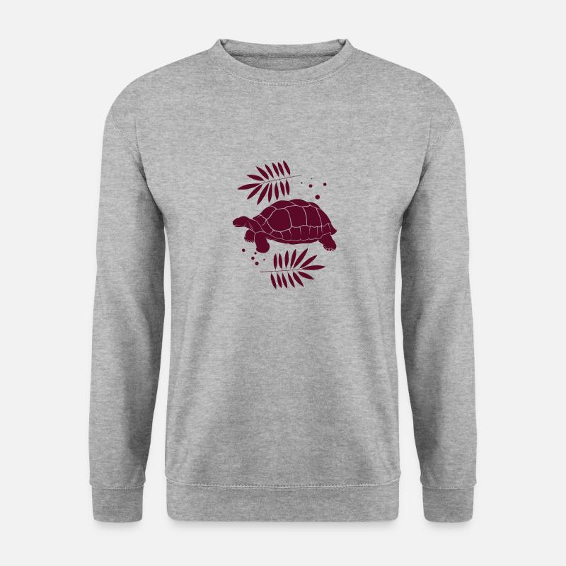 Schildkröte / Kriechtier - Reptilie - Unisex Pullover - Weißgrau meliert