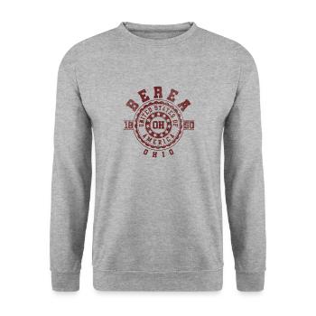 Berea OH | Ohio Souvenir & Cadeau - Sweat-shirt Unisexe - gris chiné - Devant - Alina (178cm) & Michal (187cm)