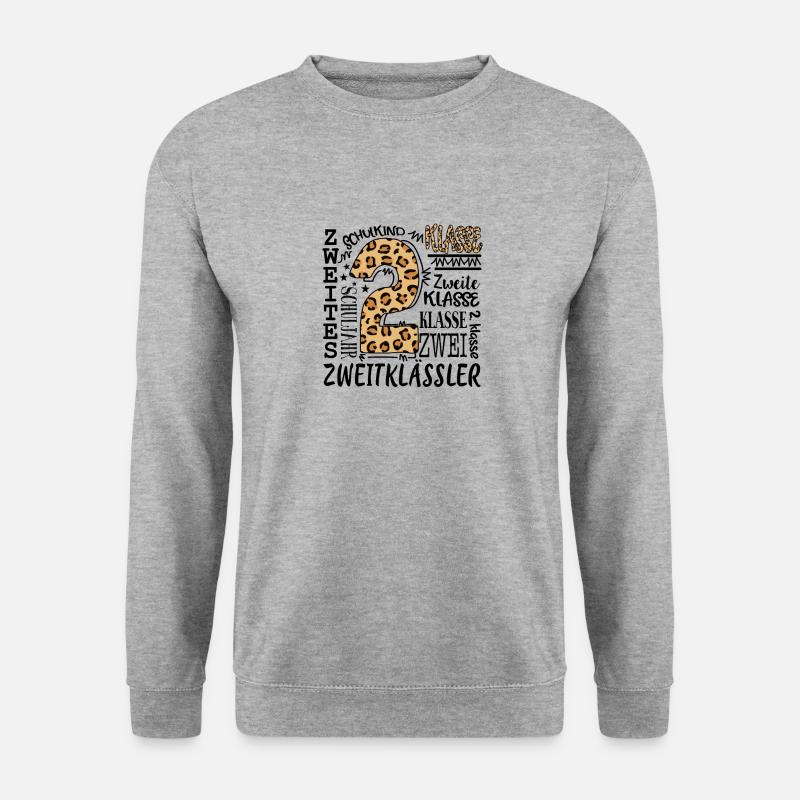 2. Klasse - Unisex Pullover - Weißgrau meliert