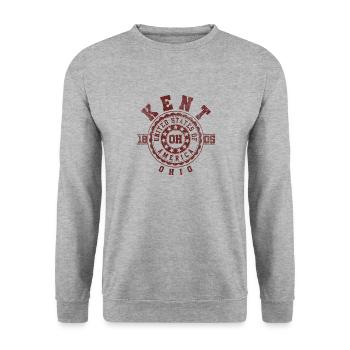 Kent OH | Ohio Souvenir & Gift - Unisex Sweatshirt - salt & pepper - Front - Alina (178cm) & Michal (187cm)
