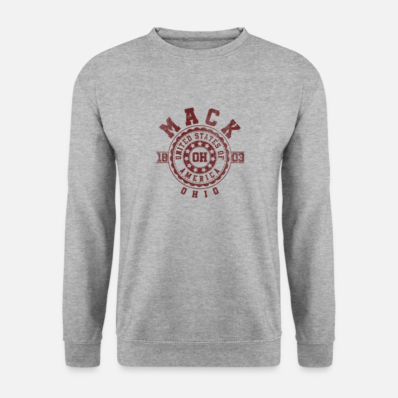 Mack OH | Ohio Souvenir & Geschenk - Unisex Pullover - Weißgrau meliert