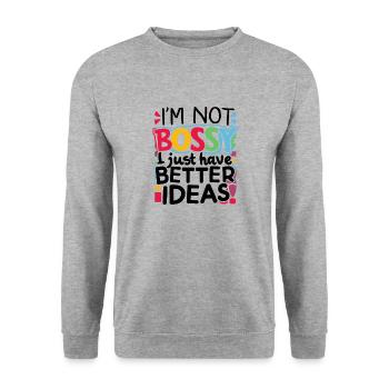 BETTER IDEAS - Unisex Sweatshirt - salt & pepper - Front - Alina (178cm) & Michal (187cm)