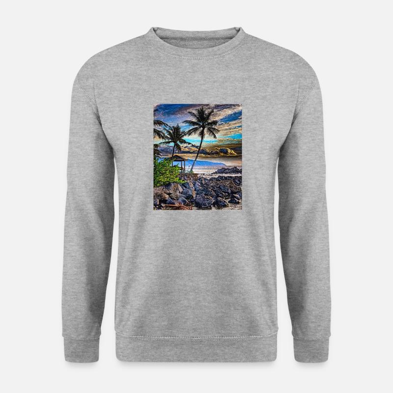 Hawaii - Unisex Pullover - Weißgrau meliert