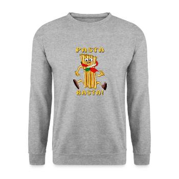 PASTA BASTA - Unisex Sweatshirt - salt & pepper - Front - Alina (178cm) & Michal (187cm)