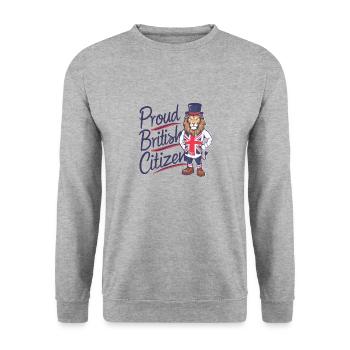 PROUD BRITISH CITIZEN - Unisex Sweatshirt - salt & pepper - Front - Alina (178cm) & Michal (187cm)