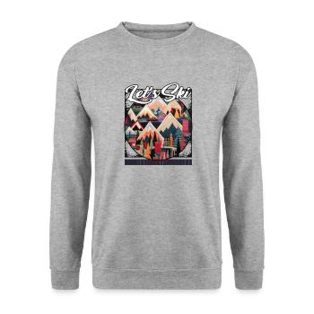 Let’s Ski Patchwork Ski Memories Quilted - Unisex Sweatshirt - salt & pepper - Front - Alina (178cm) & Michal (187cm)