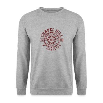 Chapel Hill, NC | North Carolina Travel Gift - Unisex Sweatshirt - salt & pepper - Front - Alina (178cm) & Michal (187cm)