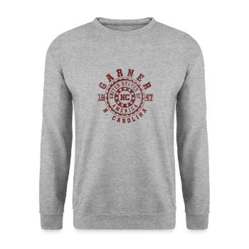 Garner NC | North Carolina Reise Geschenk - Unisex Pullover - Weißgrau meliert - Vorne - Alina (178cm) & Michal (187cm)