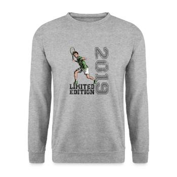 Limited Edition 2019 Limited Edition Tennis - Unisex Pullover - Weißgrau meliert - Vorne - Alina (178cm) & Michal (187cm)