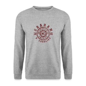 Graham (Caroline du Nord) | Cadeau de voyage en Caroline du Nord - Sweat-shirt Unisexe - gris chiné - Devant - Alina (178cm) & Michal (187cm)