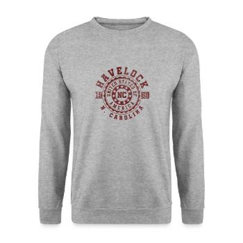 Havelock NC | North Carolina Reise Geschenk - Unisex Pullover - Weißgrau meliert - Vorne - Alina (178cm) & Michal (187cm)