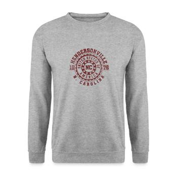 Hendersonville NC | North Carolina Reise Geschenk - Unisex Pullover - Weißgrau meliert - Vorne - Alina (178cm) & Michal (187cm)