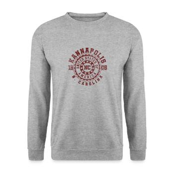 Kannapolis NC | North Carolina Reise Geschenk - Unisex Pullover - Weißgrau meliert - Vorne - Alina (178cm) & Michal (187cm)