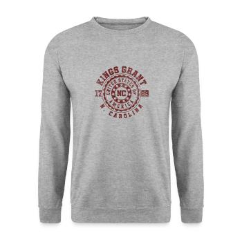 Kings Grant NC | North Carolina Reise Geschenk - Unisex Pullover - Weißgrau meliert - Vorne - Alina (178cm) & Michal (187cm)