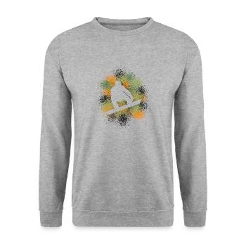 Snowboard Wintersportler - Unisex Pullover - Weißgrau meliert - Vorne - Alina (178cm) & Michal (187cm)
