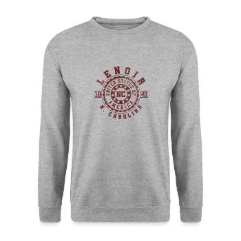 Lenoir NC | North Carolina Reise Geschenk - Unisex Pullover - Weißgrau meliert - Vorne - Alina (178cm) & Michal (187cm)