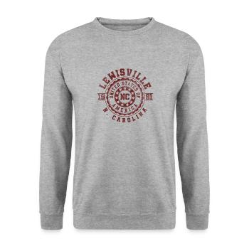 Lewisville NC | North Carolina Travel Gift - Unisex Sweatshirt - salt & pepper - Front - Alina (178cm) & Michal (187cm)