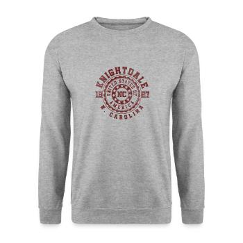 Knightdale NC | North Carolina Reise Geschenk - Unisex Pullover - Weißgrau meliert - Vorne - Alina (178cm) & Michal (187cm)