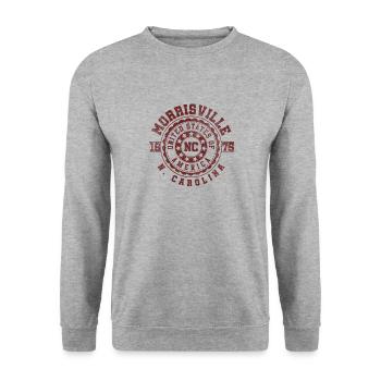 Morrisville NC | North Carolina Reise Geschenk - Unisex Pullover - Weißgrau meliert - Vorne - Alina (178cm) & Michal (187cm)