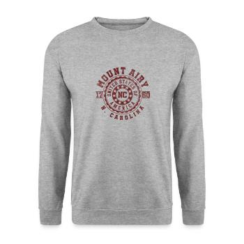 Mount Airy, NC | North Carolina Travel Gift - Unisex Sweatshirt - salt & pepper - Front - Alina (178cm) & Michal (187cm)
