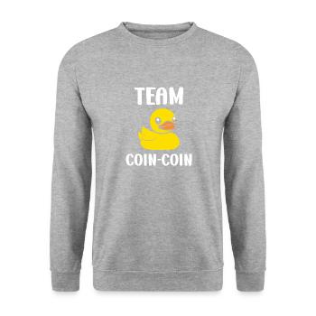 humour canard - Sweat-shirt Unisexe - gris chiné - Devant - Alina (178cm) & Michal (187cm)