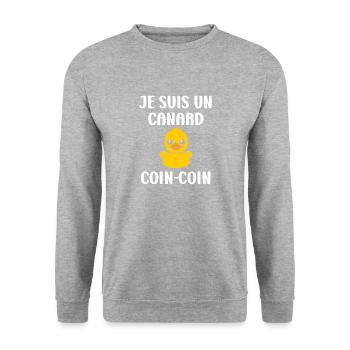 humour canard - Sweat-shirt Unisexe - gris chiné - Devant - Alina (178cm) & Michal (187cm)