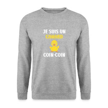 humour canard - Sweat-shirt Unisexe - gris chiné - Devant - Alina (178cm) & Michal (187cm)