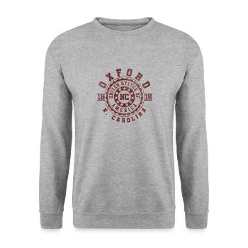 Oxford NC | North Carolina Reise Geschenk - Unisex Pullover - Weißgrau meliert - Vorne - Alina (178cm) & Michal (187cm)