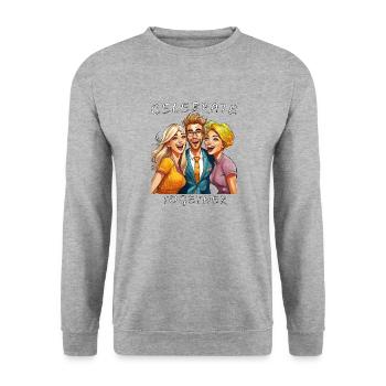FREUNDE CELEBRATE TOGETHER - Unisex Pullover - Weißgrau meliert - Vorne - Alina (178cm) & Michal (187cm)