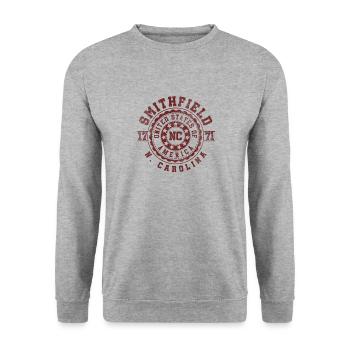 Smithfield NC | North Carolina Reise Geschenk - Unisex Pullover - Weißgrau meliert - Vorne - Alina (178cm) & Michal (187cm)