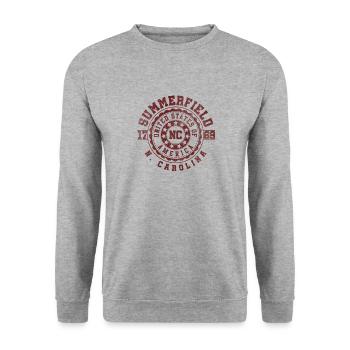 Summerfield NC | North Carolina Reise Geschenk - Unisex Pullover - Weißgrau meliert - Vorne - Alina (178cm) & Michal (187cm)